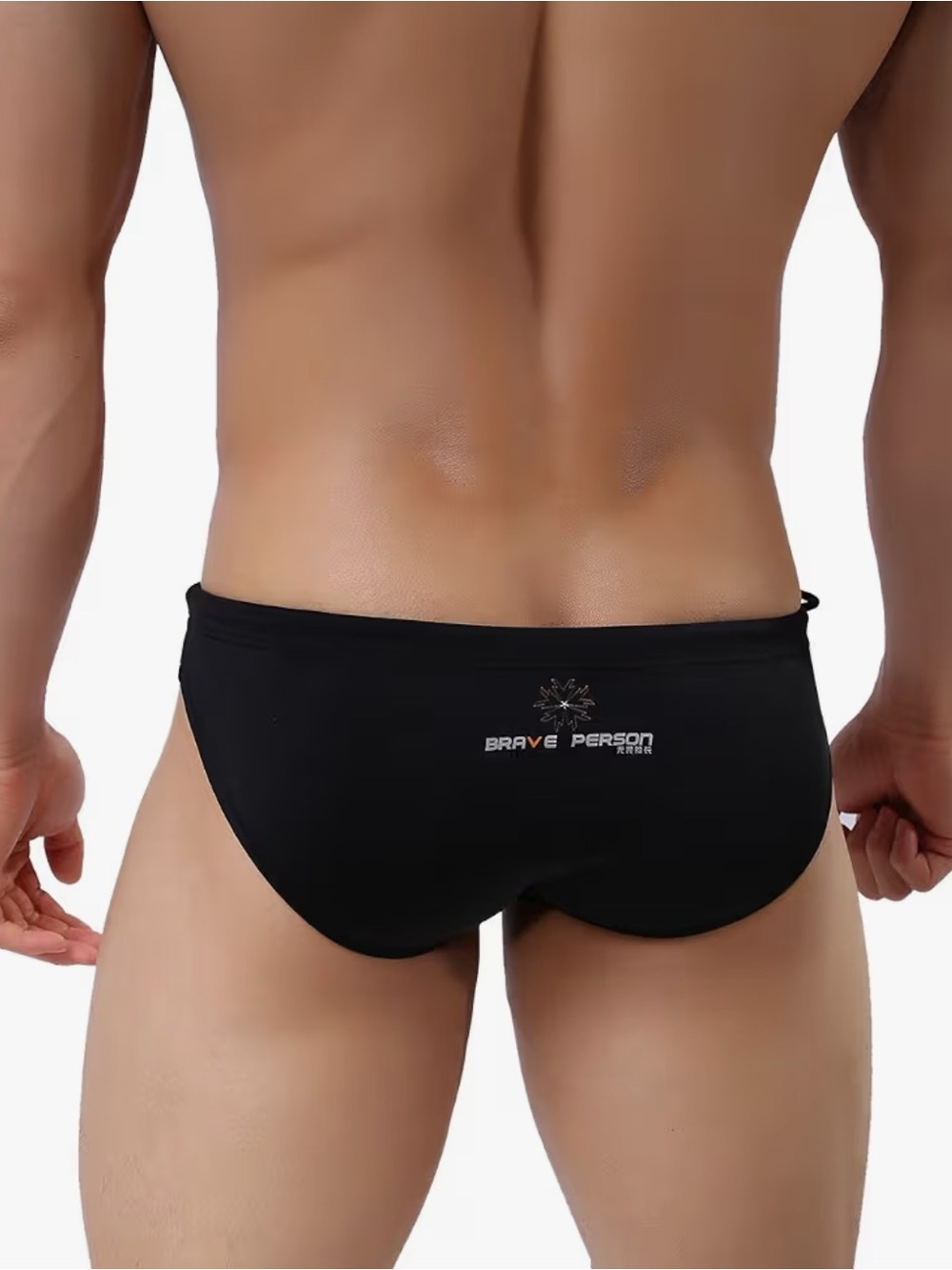 Brave Person Men's Black Swim Briefs - Low-Rise Trunks